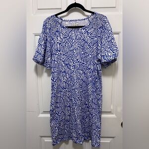Blue and White Patterned Dress